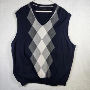 Axist Blue Argyle Sweater‎ Vest Mens Size 2XL Cotton